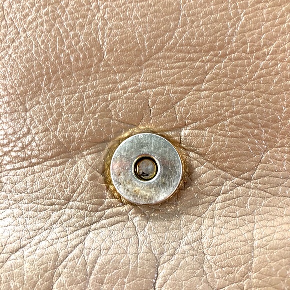 VINTAGE 1980’s LEATHER & SNAKE SKIN LG TAN CLUTCH PURSE Granny Core Y2K Retro - Picture 7 of 12